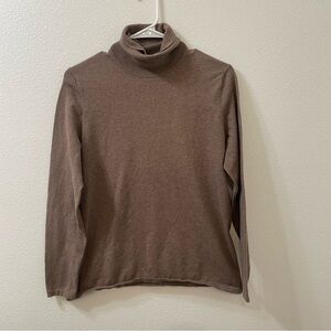Belford Pima turtleneck sweater tan large